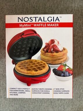 Nostalgia Red Mini Waffle Maker - MyMini